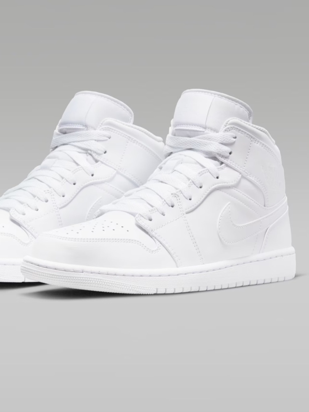 All White Jordan Mid Retro